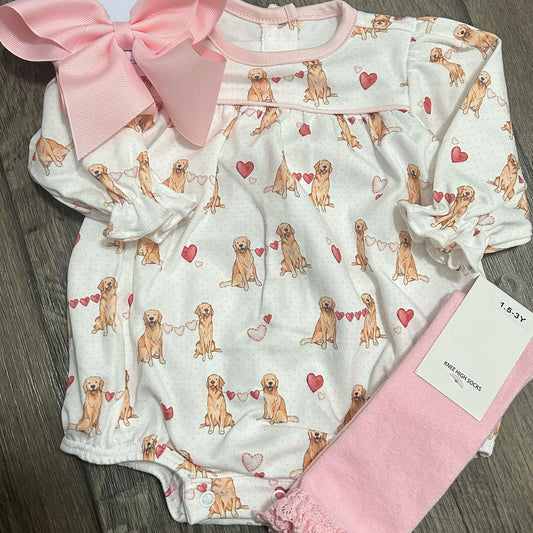 presale LR1761 White long-sleeved puppy bodysuit 8.13