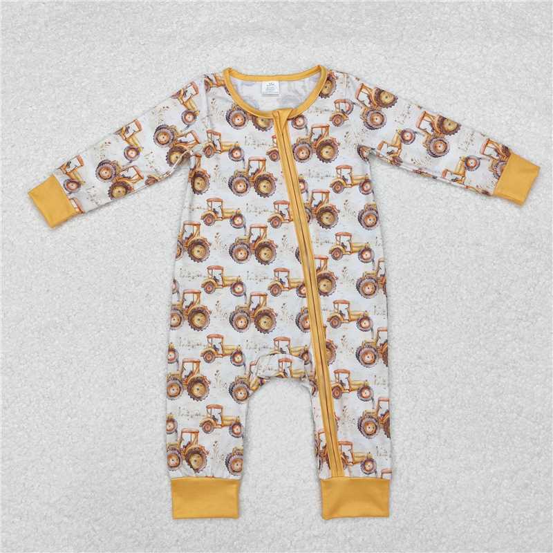 Match Brother Baby Boys Farm Trucks Bamboo Rompers Pajamas D 3.27