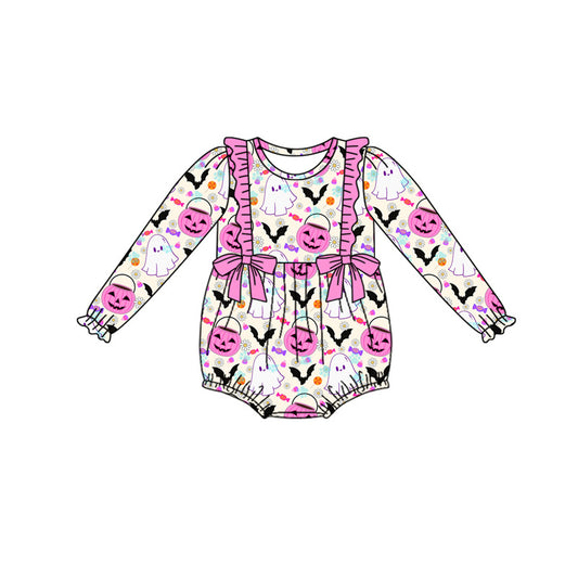 presale LR1792 Halloween Ghost Bat Candy Rose Red Lace Bowknot Long Sleeve Jumpsuit 8.15