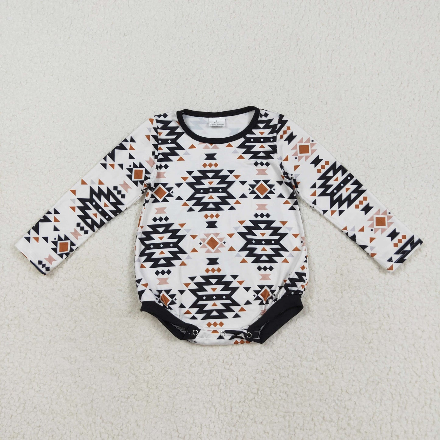 LR1822  Beige geometric long-sleeved bodysuit  D 821