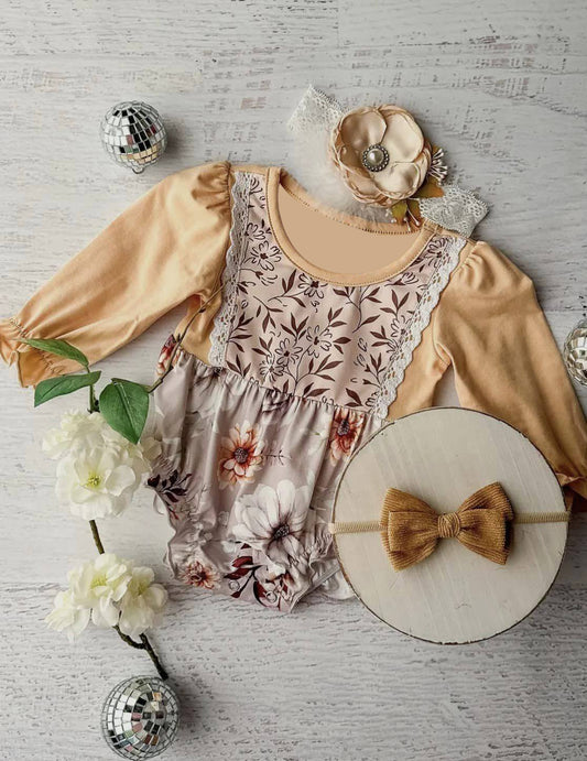 presale LR1829 Flower and Leaf Lace Long Sleeve Bodysuit 2024 8.26