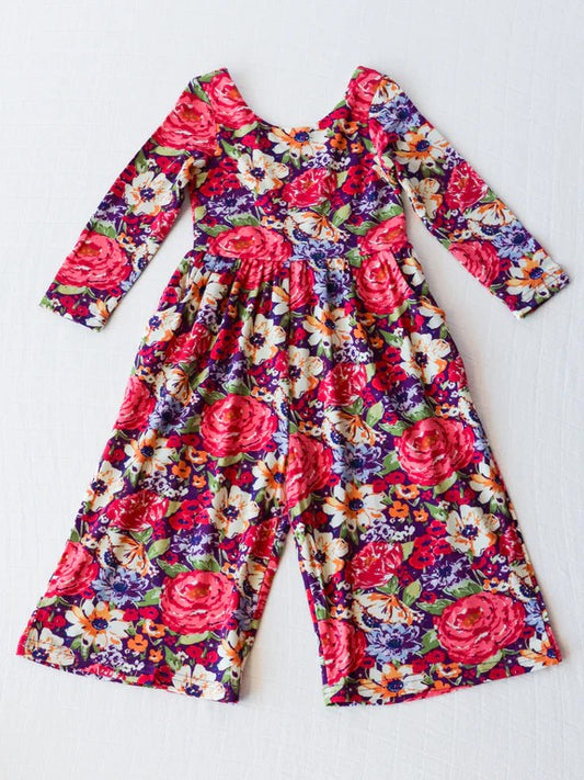 presale LR1835 Purple long-sleeved bodysuit with pocket flowers   2024 8.26