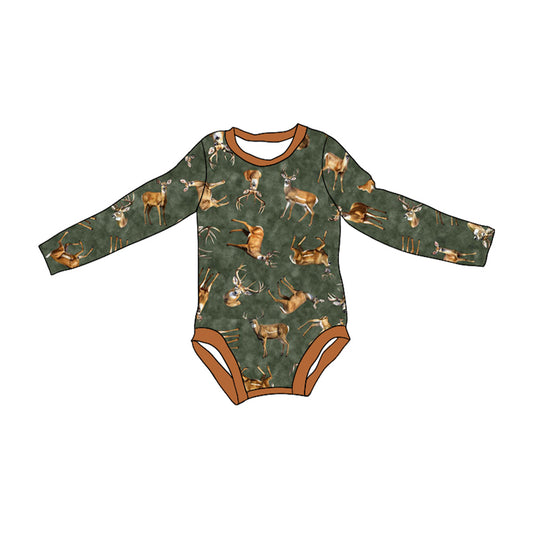 presale LR1859 Elk Brown Green Long Sleeve Bodysuit    2024 8.29