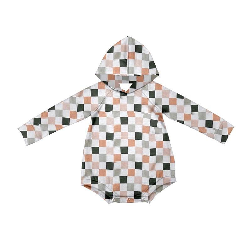 presale LR1881  Colorful Plaid Hooded Long Sleeve Bodysuit  2024 9.2