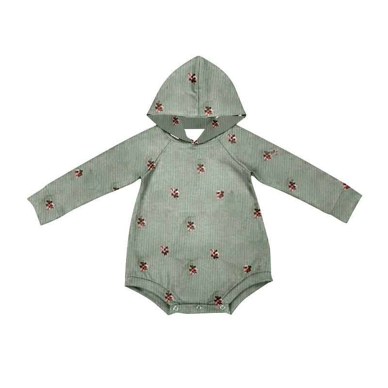 presale LR1884 Green floral hooded long-sleeved bodysuit  2024 9.2