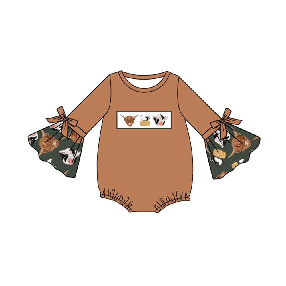 presale LR1887 Alpine Bullhead Chicken Pig Brown Long Sleeve Bodysuit  2024 9.2