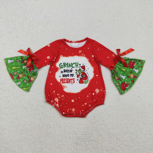 LR1893 Red long-sleeved bodysuit with lettering  D 1122