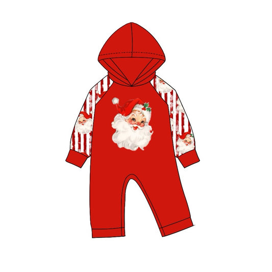 presale LR1919 Santa Stripe Red Hooded Long Sleeve Bodysuit 2024 9.5