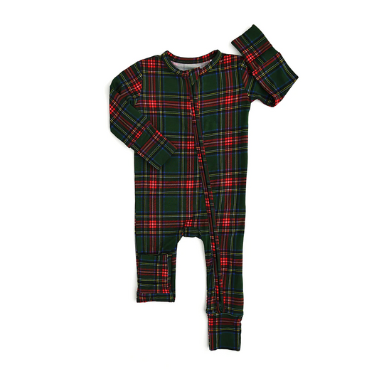 presale LR1963 Christmas Red and Green Plaid Zipper Long Sleeve Bodysuit 2024 9.13