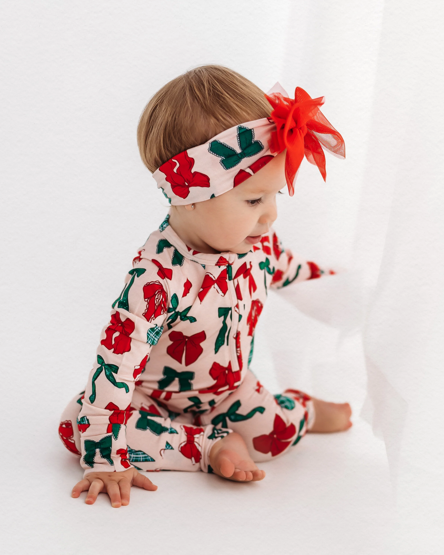 presale LR1974 Christmas red and green bow pattern pink zipper long sleeve jumpsuit  2024 9.13