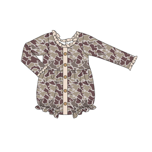 presale LR1978 Camouflage Light Lace Button Long Sleeve Bodysuit 2024 9.13