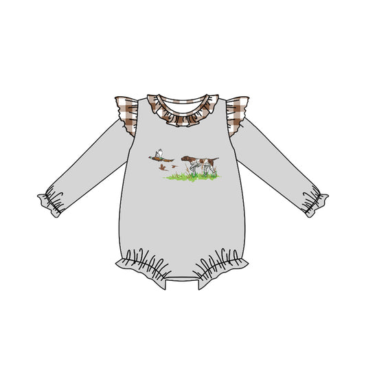 presale LR2000  Duck Puppy Brown Plaid Grey Long Sleeve Bodysuit 2024 9.18