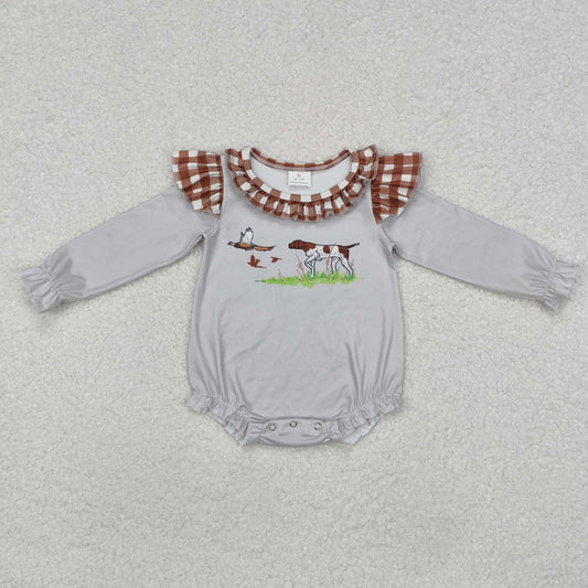 LR2000 Duck Puppy Brown Plaid Grey Long Sleeve Bodysuit