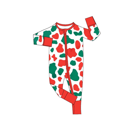 presale LR2060 Christmas Red and Green Camouflage Zipper Long Sleeve Bodysuit 2024 9.27