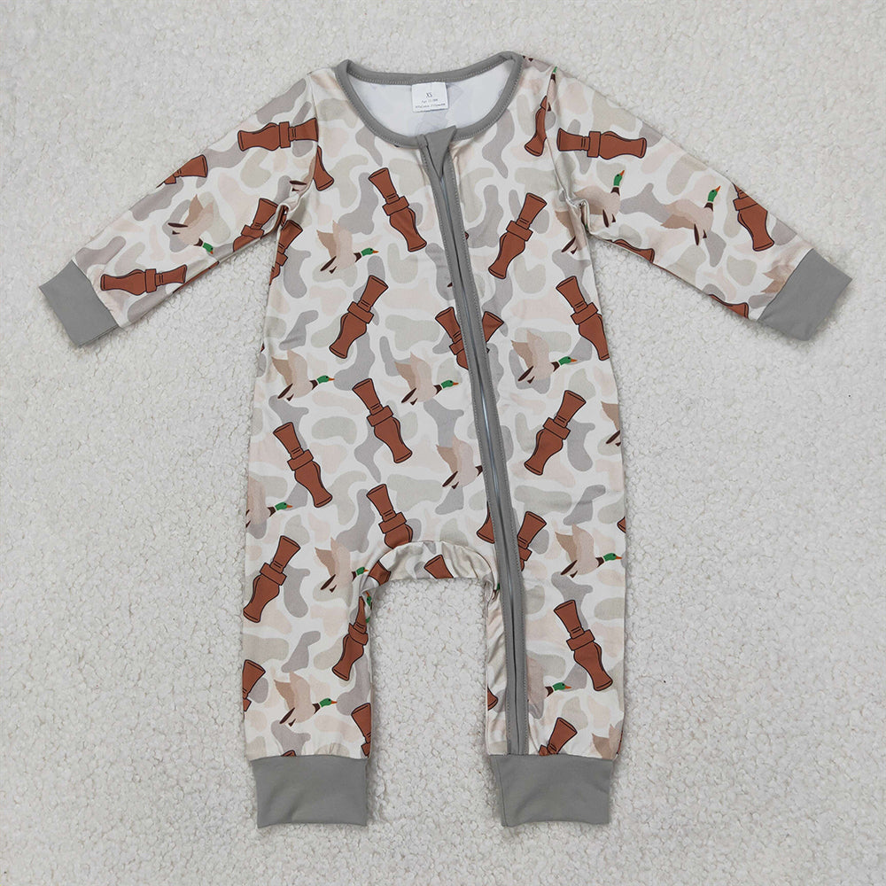 Match Brown Pocket Polo Top Duck Call Camo Shorts Boys Clothes Romper Set D 3.31
