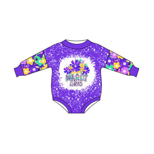 presale LR2111 Mardi gras letter flower carnival purple long sleeve jumpsuit 2024 10.14
