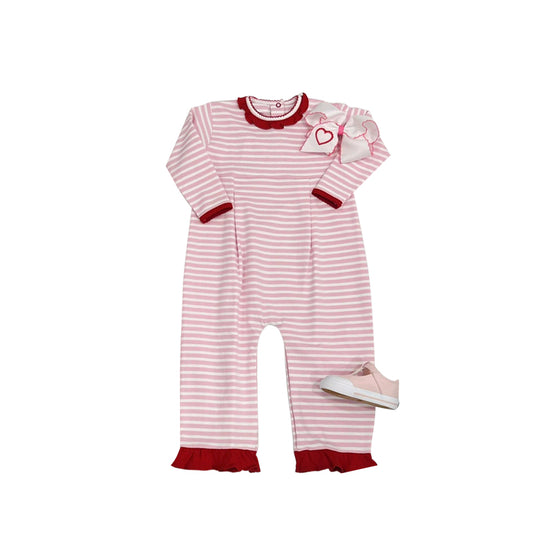 presale LR2112 Valentine's Day Red Lace Pink Striped Long Sleeve Bodysuit 2024 10.16