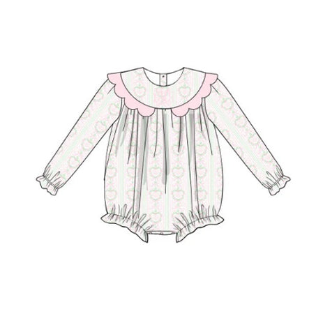 presale LR2133 Valentine's Day Heart Flower Stripe Long Sleeve Bodysuit  2024 10.26