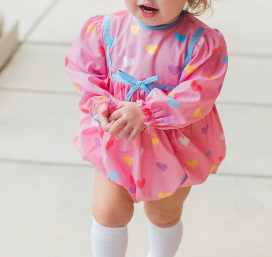 presale LR2151 Colorful Heart Pink Long Sleeve Bodysuit 2024 11.7