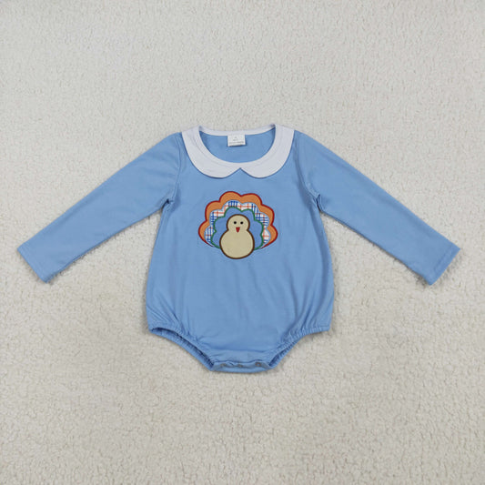 LR2261 Baby Boys Blue Long Sleeves Turkey Bummies Rompers  D 7.14