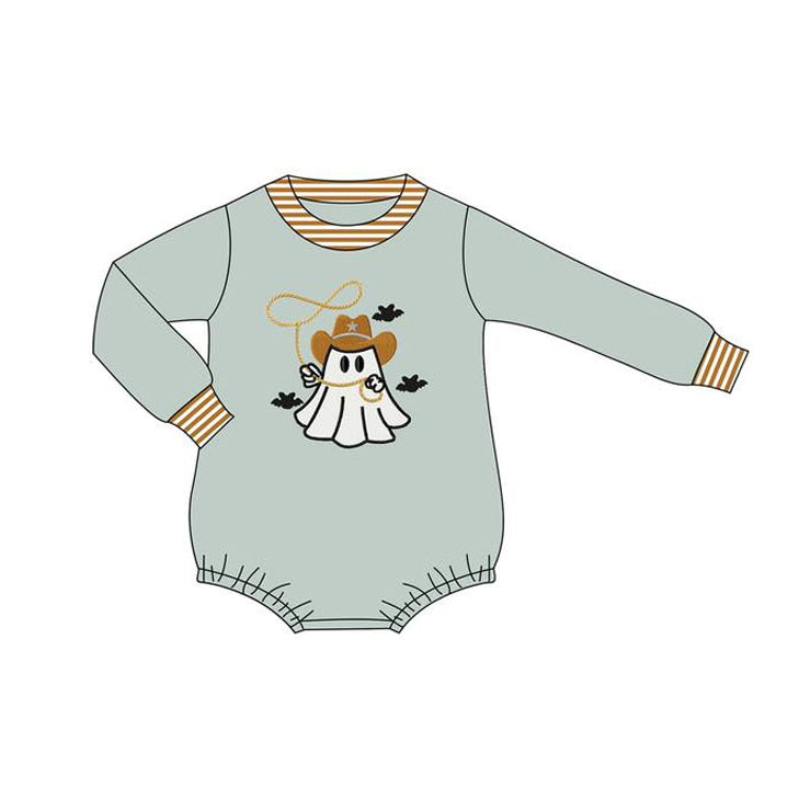 presale LR2263 Baby Boys Gray Long Sleeves Ghost Hat Bummies Rompers D 5.29