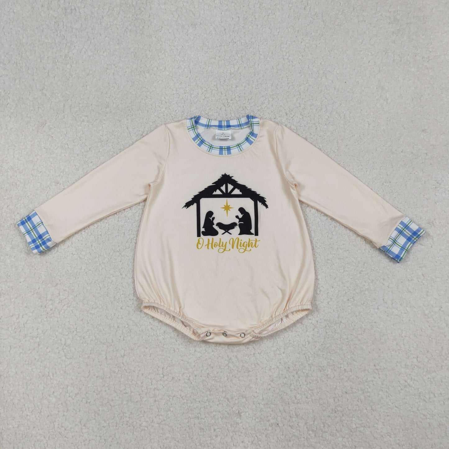 LR2292 Baby Boys Long Sleeves Jesus Nativity Bummies Rompers  D 926