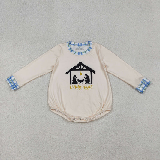 LR2292 Baby Boys Long Sleeves Jesus Nativity Bummies Rompers  D 926