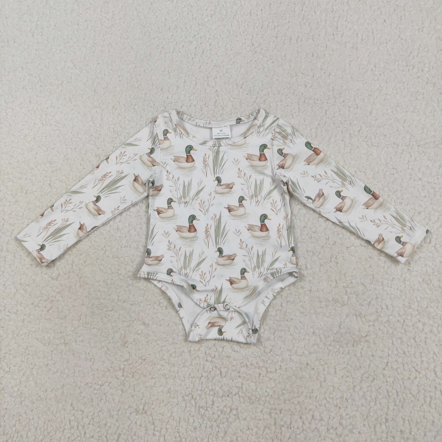 LR2338 Baby Boys Duck Plant Long Sleeve Bodysuit  D 7.14