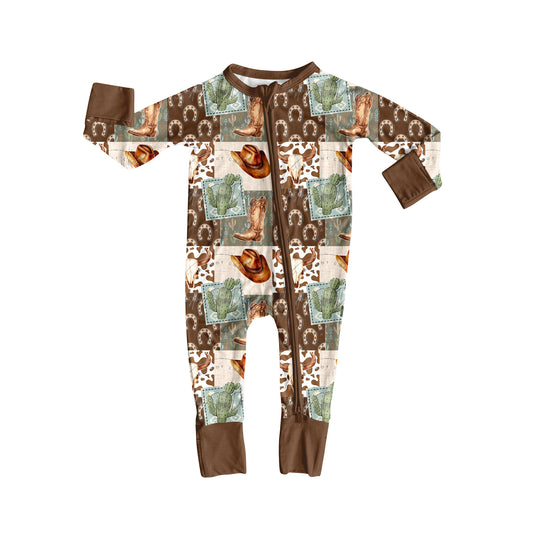 presale LR2360 Baby Girls Long Sleeves Cactus Hats Zipper Rompers D 6.26