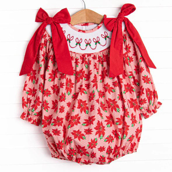 presale LR2386 Baby Girls Long Ruffle Sleeves Bows Holly Plaid Rompers  D 7.3