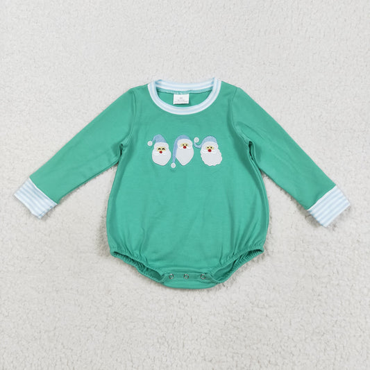 LR2412 Baby Boys Green Long Sleeves Santa Rompers  D 821