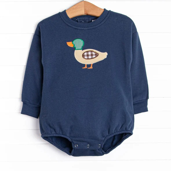 presale LR2436  Baby Boys Navy Long Sleeves Ducks Rompers D 7.15