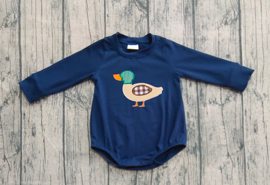 presale LR2436 Baby Boys Navy Long Sleeves Ducks Rompers D 7.15