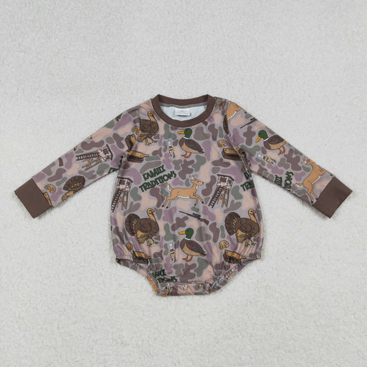 LR2440 Baby Boys Long Sleeves Turkey Ducks Camo Hunting Rompers D 910