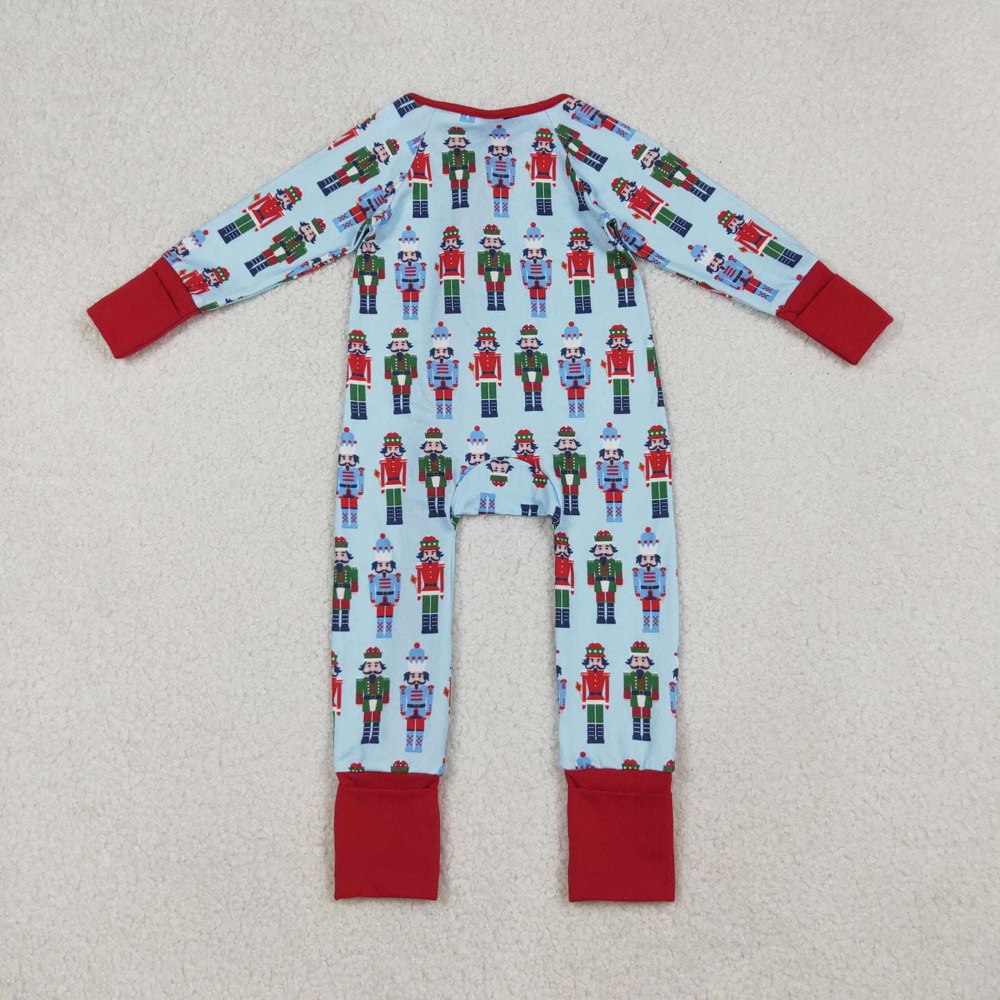 LR2599 Baby Boys Colorful Soldiers Plaid Zipper Footie Rompers D 906
