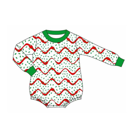 presale LR2683 Baby Boys Long Sleeve Stripe Sprinkles Christmas Rompers  D 916