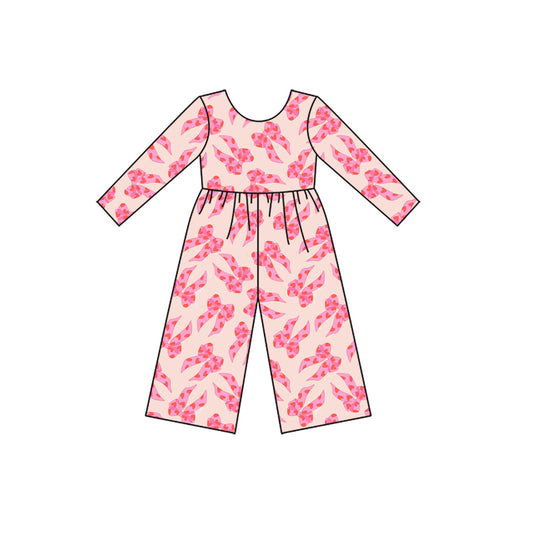 presale LR2709 Baby Girls Pink Hearts Bows Pants Valentine Jumpsuits D 924