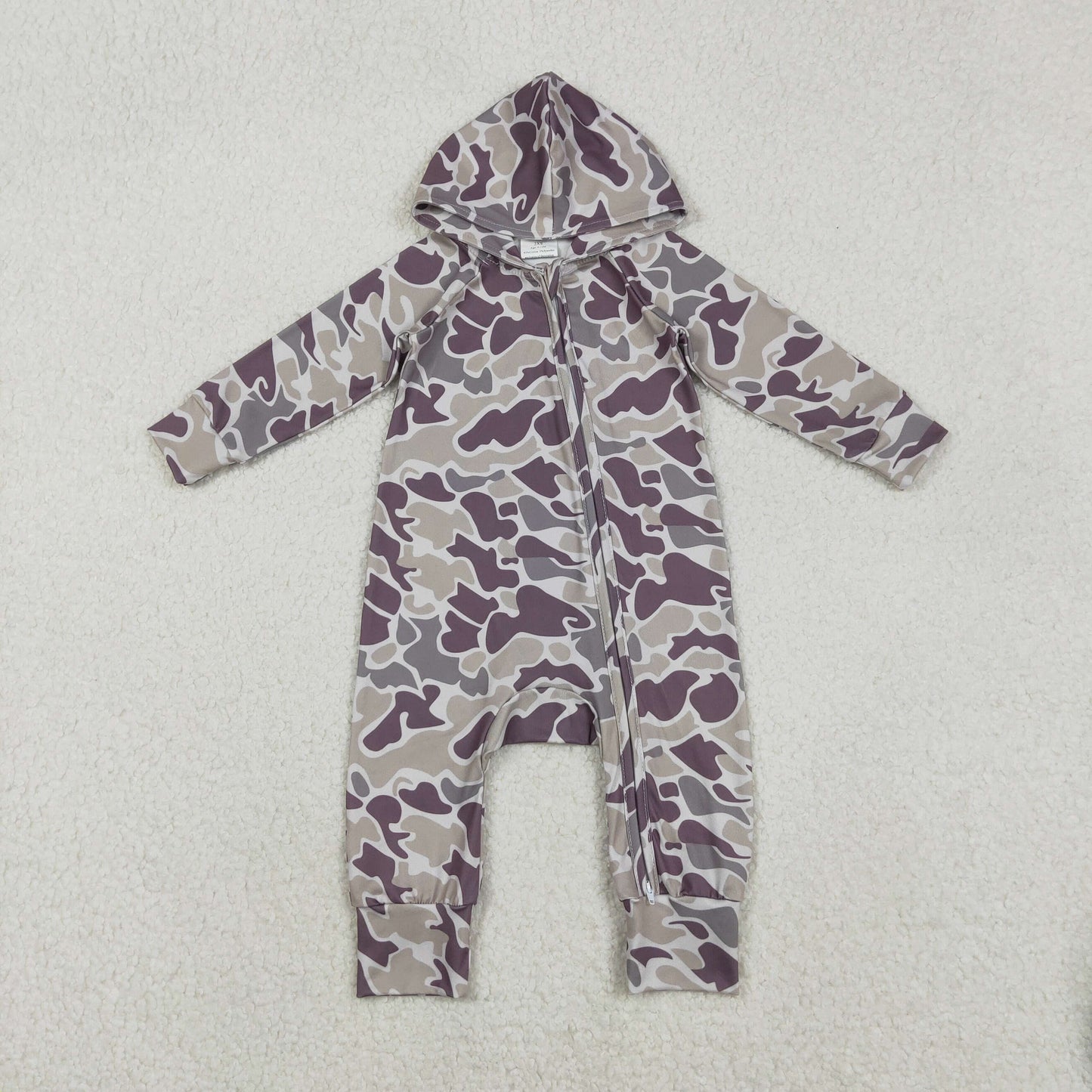 Sibling Baby Boys Camo Hoodie Rompers with Button Two-Way Zip Convertible Southern Hunting Design Baby Outfit for Boys