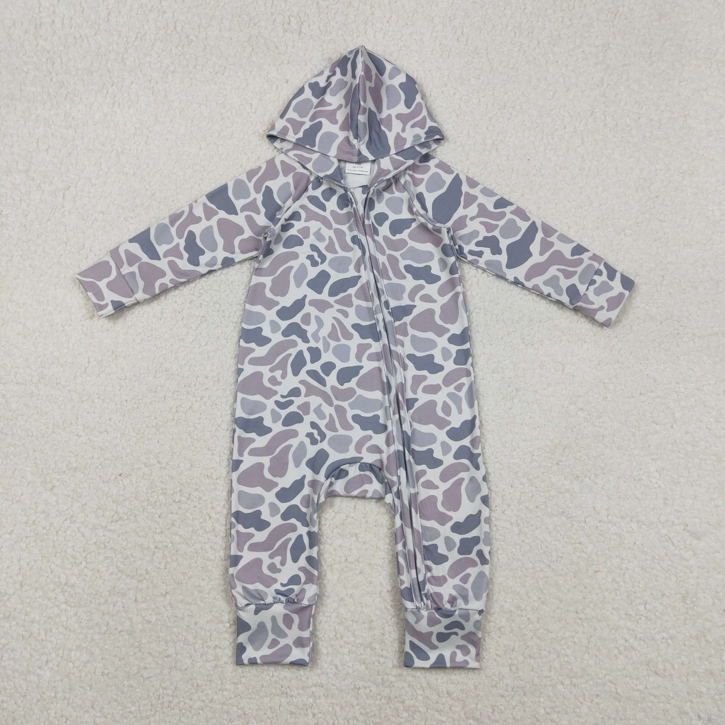 Sibling Baby Boys Camo Hoodie Rompers with Button Two-Way Zip Convertible Southern Hunting Design Baby Outfit for Boys