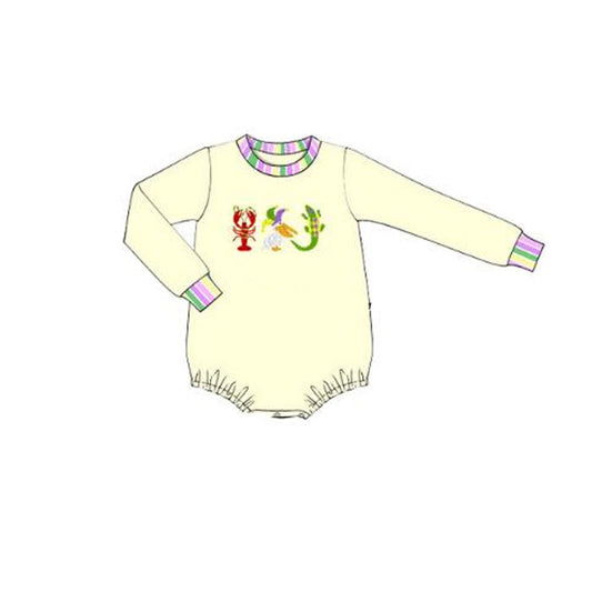 presale LR2868 Baby Boys Mardigras Crayfish Crocodiles Rompers D 1115