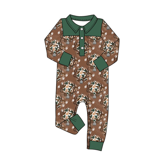 Pre order long sleeve deer polo romper