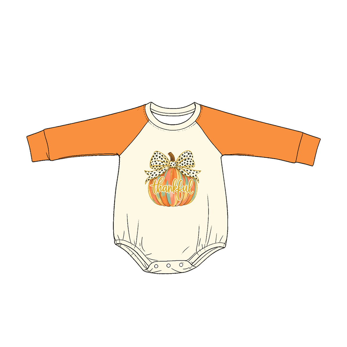 Pre order long sleeve pumpkin romper