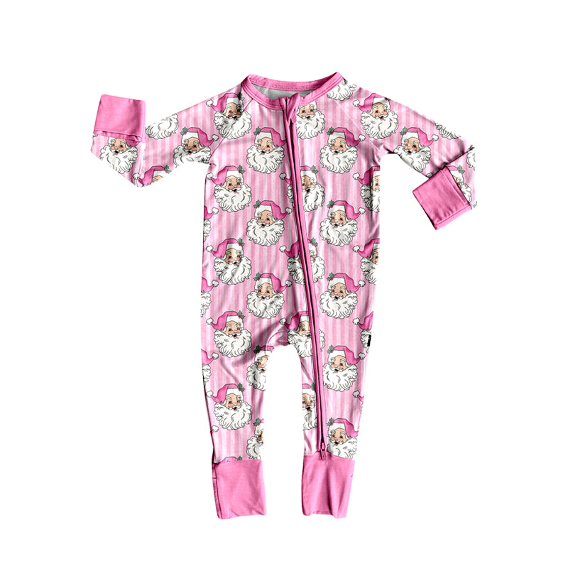 Pre order pink striped santa Christmas sibling girl clothing