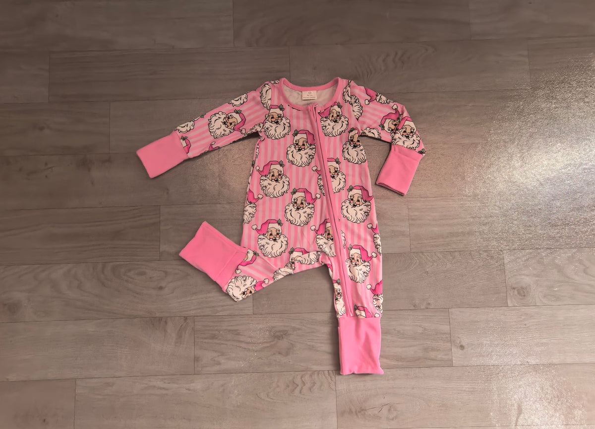 Pre order pink santa zip sleeper PJ