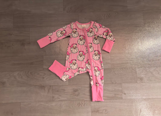 Pre order pink santa zip sleeper PJ