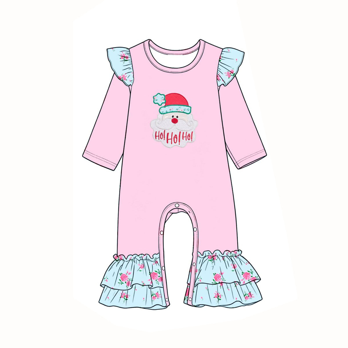 Pre order hohoho santa Christmas sibling girl clothing