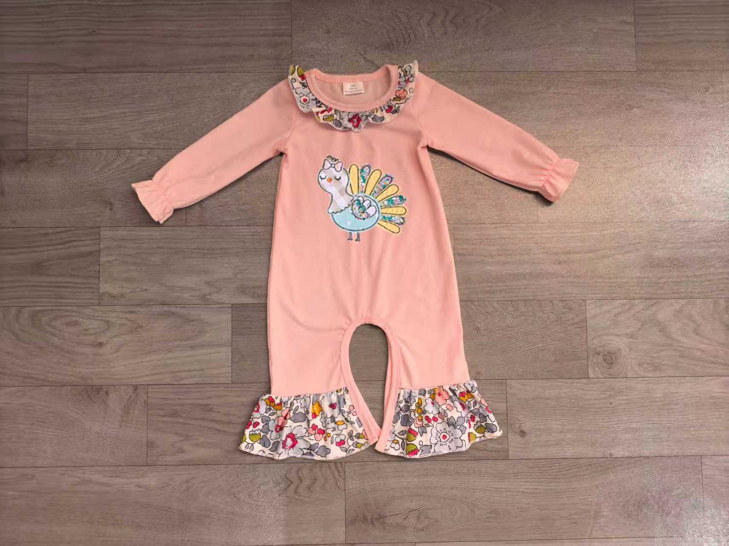 Pre order turkey embroidery girl romper