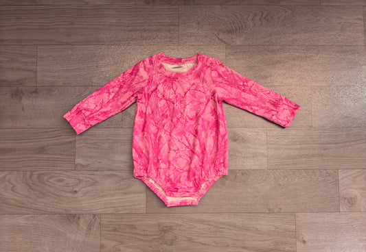 Pre order long sleeve pink camo girl romper