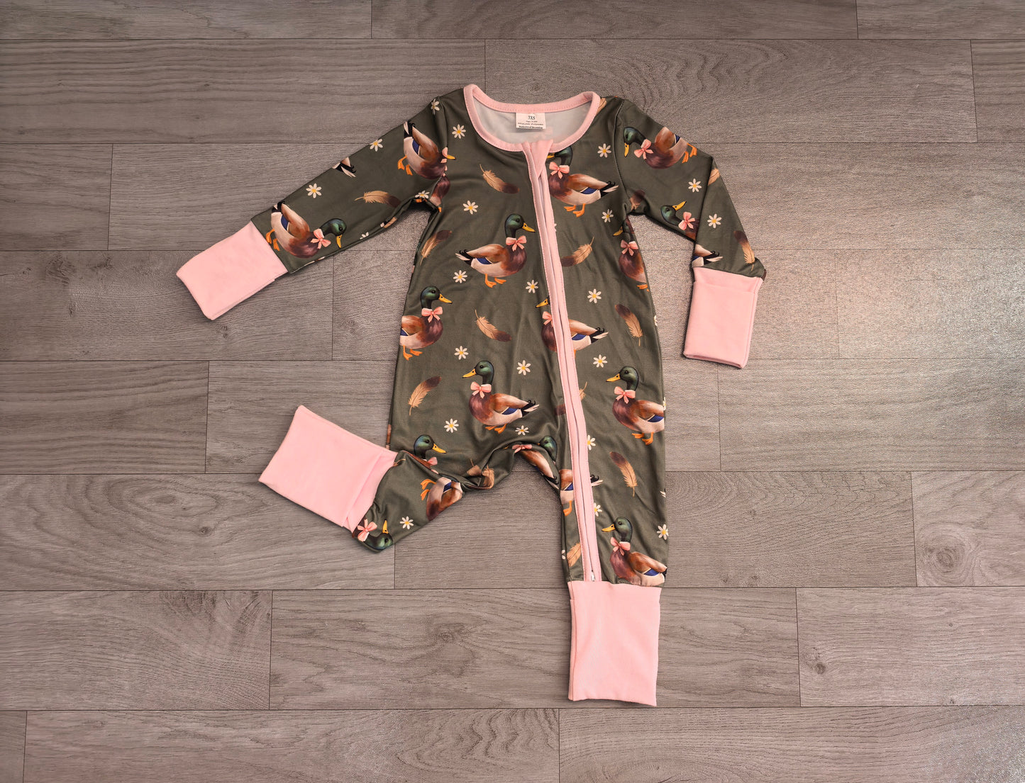 Pre order duck call baby zip sleeper PJ girl