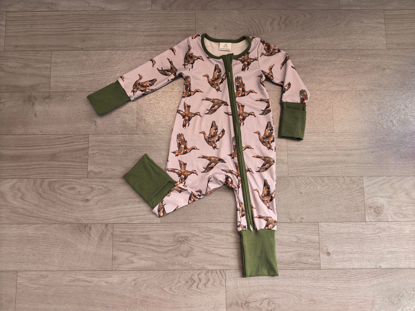 Pre order long sleeve camo mallard zip sleeper PJ